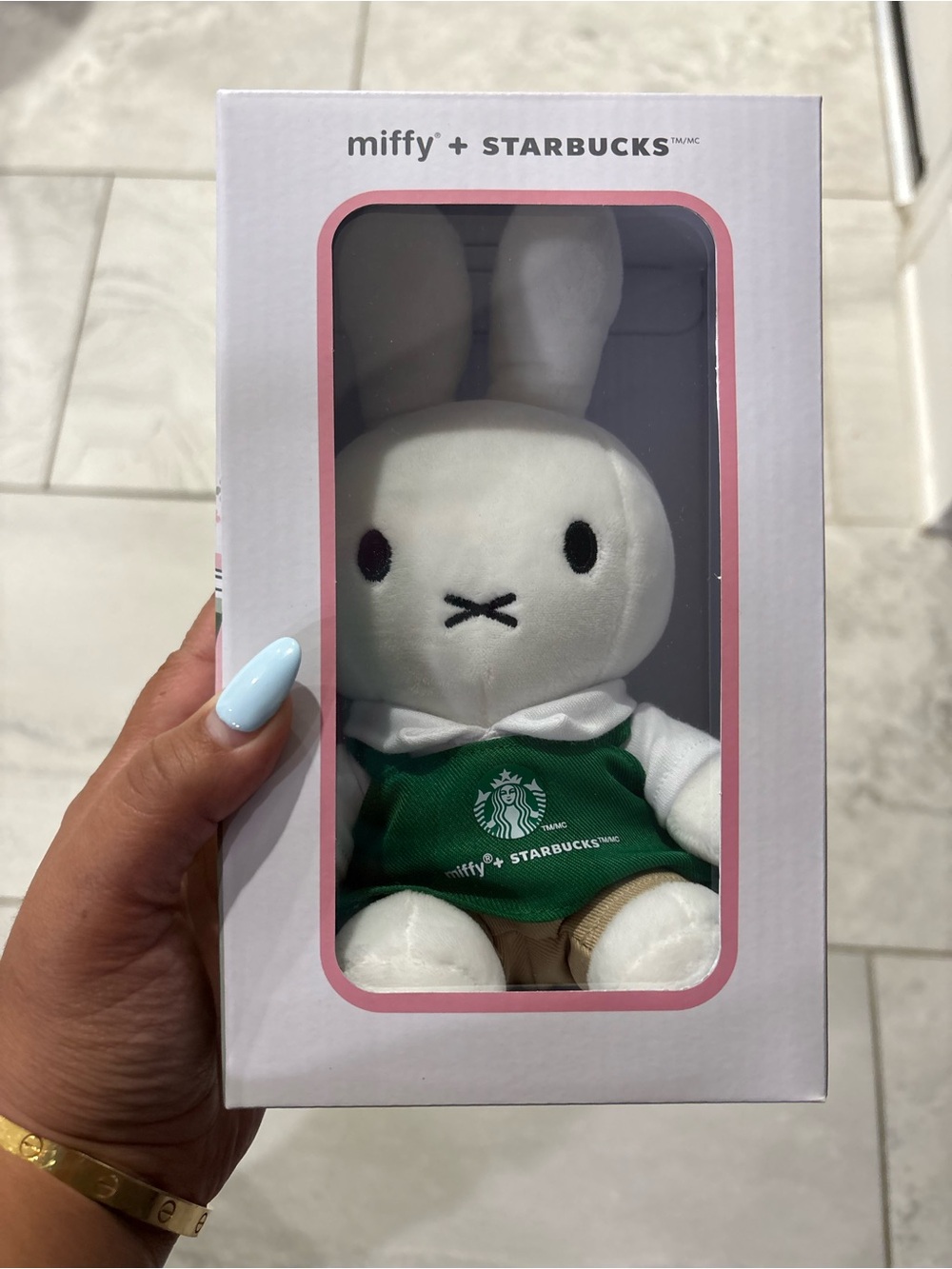 miffy x Starbucks plush bunny in white and green